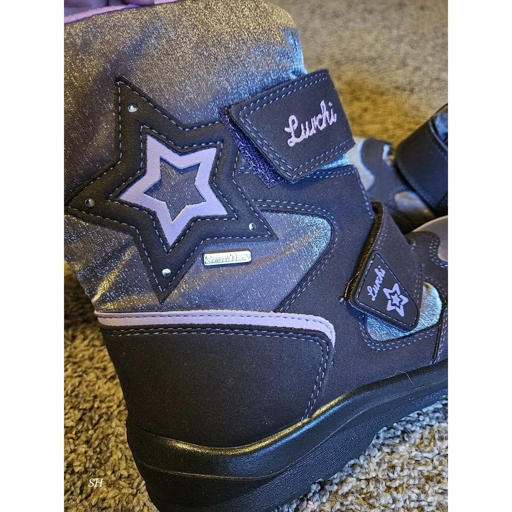 Lurchi Girls Boots EU 37 Purple Light Up Waterproof SympaTex Winter Snow Shoes